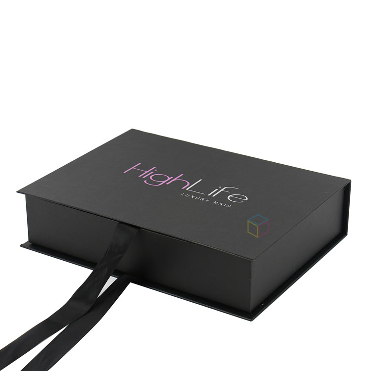  Wholesale Custom Printed Luxury Paper Folding Wig Hair Gift Boxes with Magnetic Closure and Ribbon