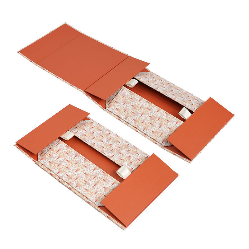 Custom Logo Cardboard Flat Folding Gift Box with Ribbon Chocolate Packaging Magnetic Foldable Paper box Packaging