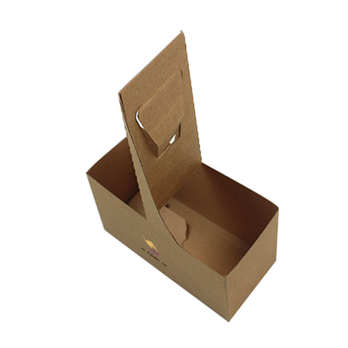  Customized Biodegradable Coffee Paper Cup Carriers and Trays with Handles for Takeaway Drinks