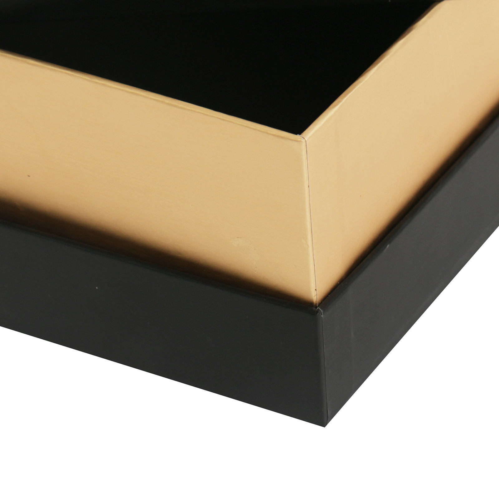  Custom Luxury Recycled Gift Boxes with Black Lid and Base, Featuring Rigid Cardboard Paper and UV Coated Gold Stamping