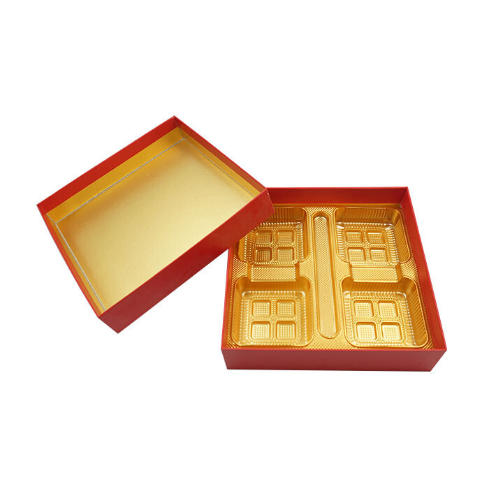  Wholesale Golden Plastic & Kraft Paper Mooncake Gift Box Packaging with Custom Options