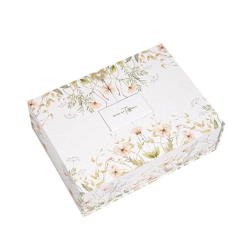  High-Quality Customized Double Door Flip Lid Wig Skincare Cosmetic Boxes - Rigid Cardboard Gift Packaging
