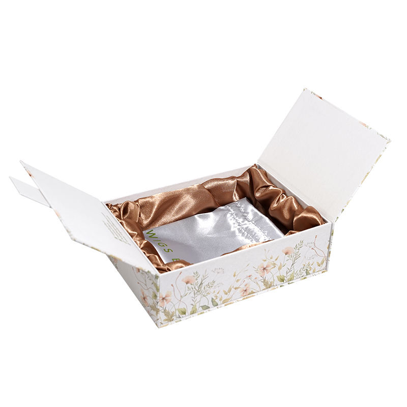  High-Quality Customized Double Door Flip Lid Wig Skincare Cosmetic Boxes - Rigid Cardboard Gift Packaging