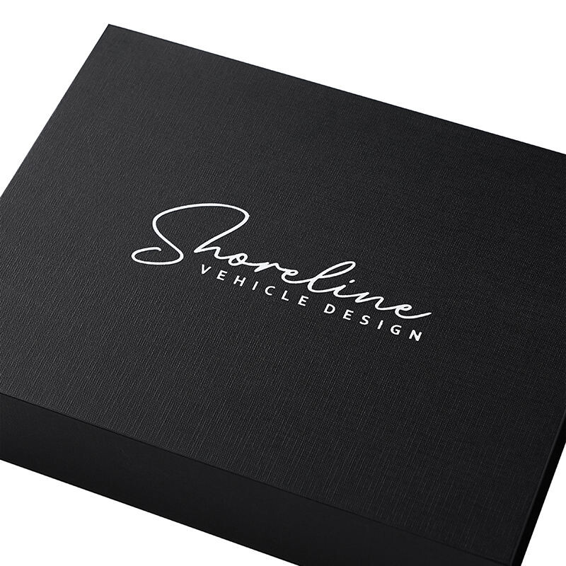  Custom Black Magnet Gift Box with White Stamping for Jewelry, Cosmetic, Electronic Products Packaging