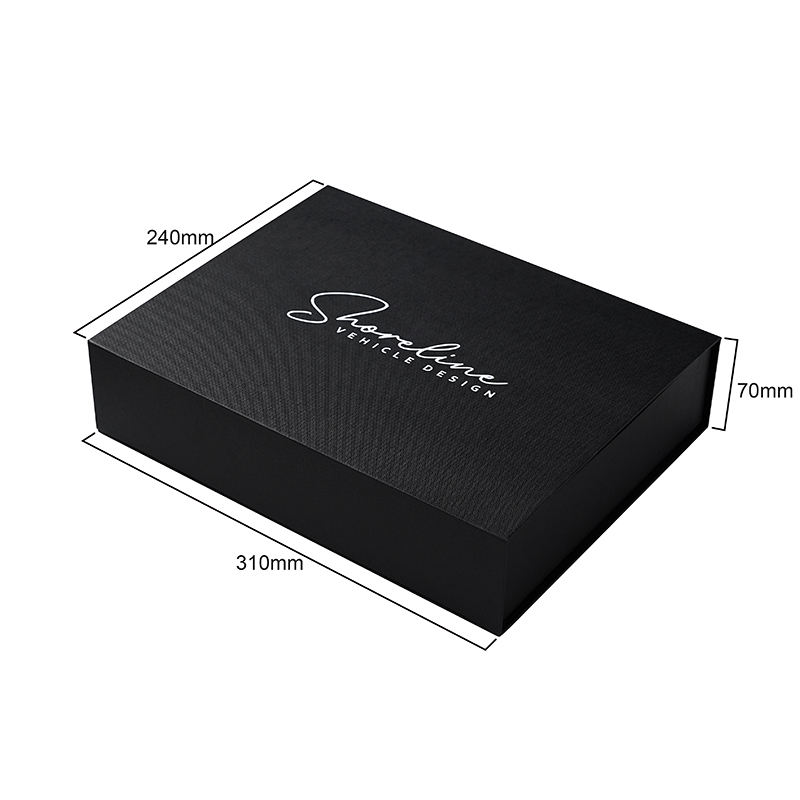  Custom Black Magnet Gift Box with White Stamping for Jewelry, Cosmetic, Electronic Products Packaging