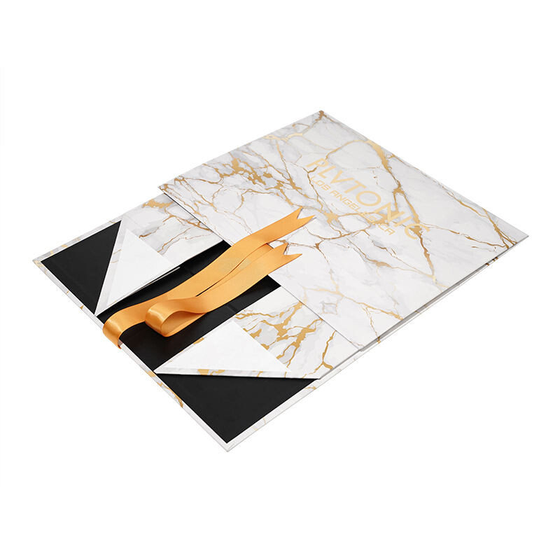  Luxury Custom Gold Logo Foldable Magnetic Cardboard Gift Boxes with Ribbon Packaging