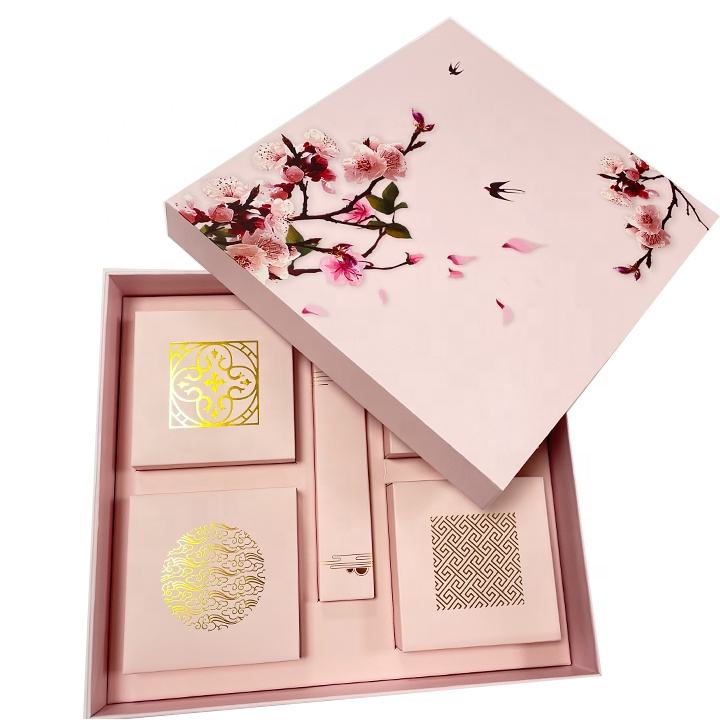  High-Quality Luxury Mooncake Packaging Boxes with Paper Tray for Gift Sets