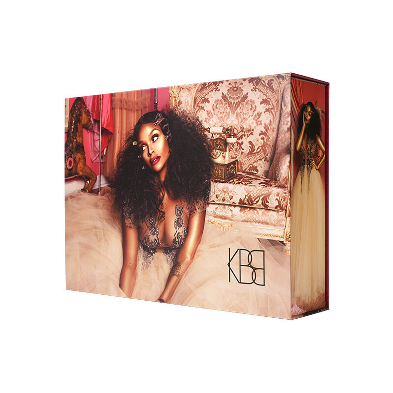  Custom Magnetic Wig Box with Silk Cloth Insert - High-Quality Printed Cardboard Cosmetic Hair Packaging