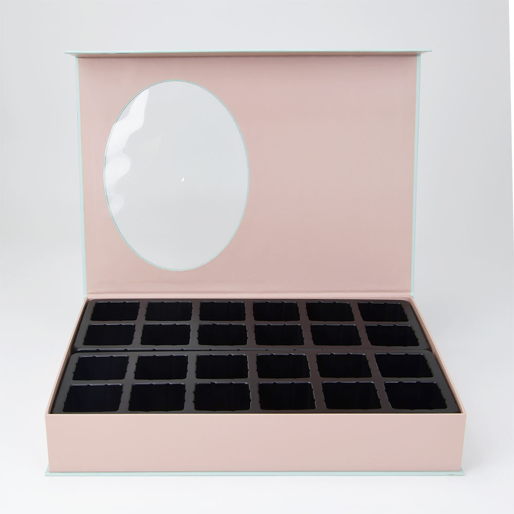  Luxury Food Grade Gold Paper Mooncake & Chocolate Gift Packaging Box with Magnetic Closure & Plastic Tray