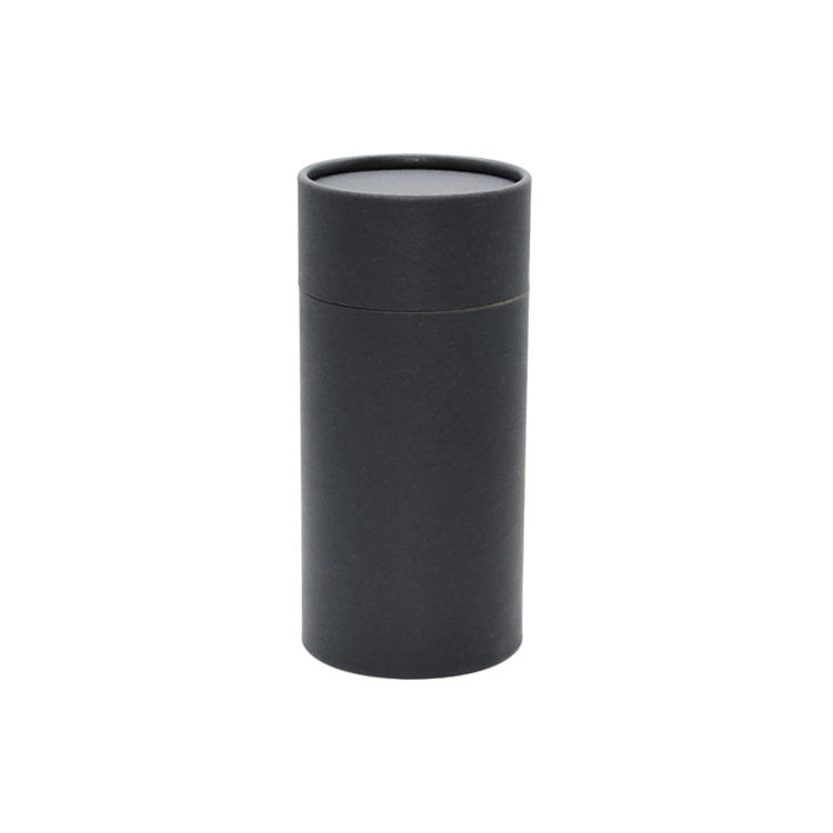  Eco-Friendly Black Round Paper Tube Box for Tea & Coffee Beans Packaging with Air Valve