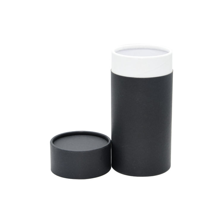  Eco-Friendly Black Round Paper Tube Box for Tea & Coffee Beans Packaging with Air Valve