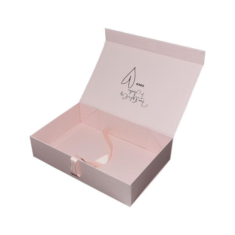  Custom Magnetic Flat Foldable Gift Box with Ribbon Handle for Clothes - Shenzhen Kaijie Packaging