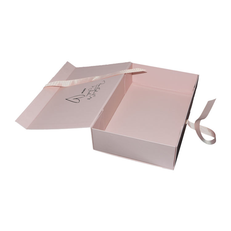  Custom Magnetic Flat Foldable Gift Box with Ribbon Handle for Clothes - Shenzhen Kaijie Packaging