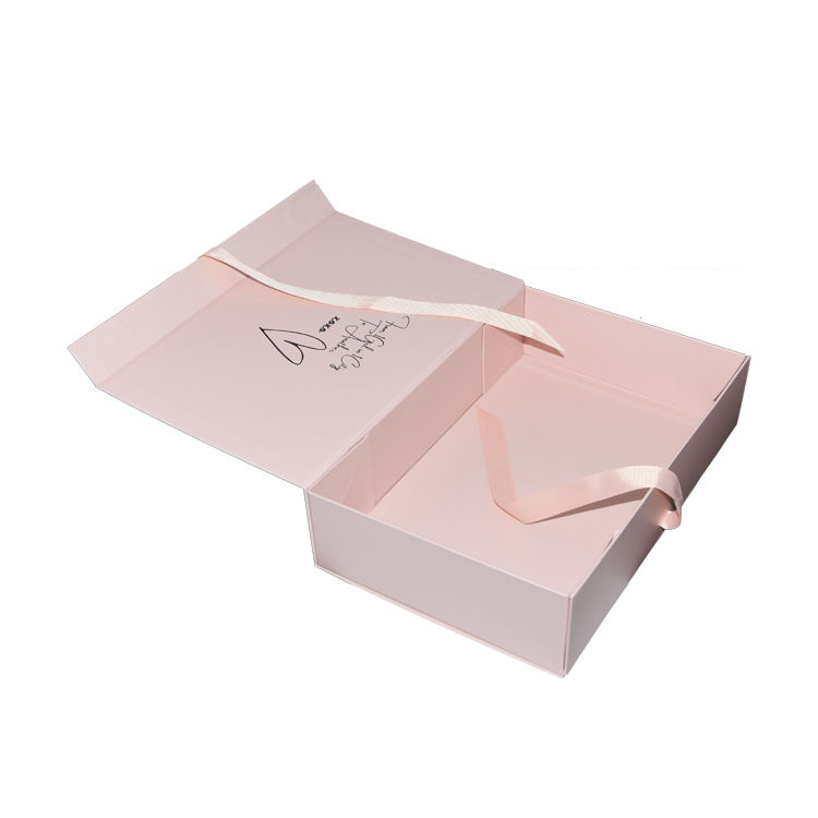  Custom Magnetic Flat Foldable Gift Box with Ribbon Handle for Clothes - Shenzhen Kaijie Packaging