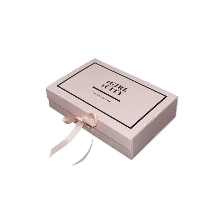  Custom Magnetic Flat Foldable Gift Box with Ribbon Handle for Clothes - Shenzhen Kaijie Packaging
