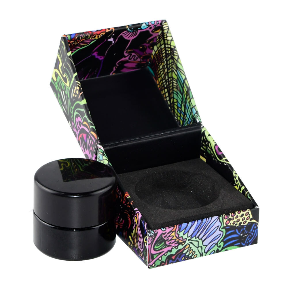  Custom 710Labs Clamshell Glass Jars with Magnetic Flip Ring Packaging Boxes for 1ml & 5ml Concentrates