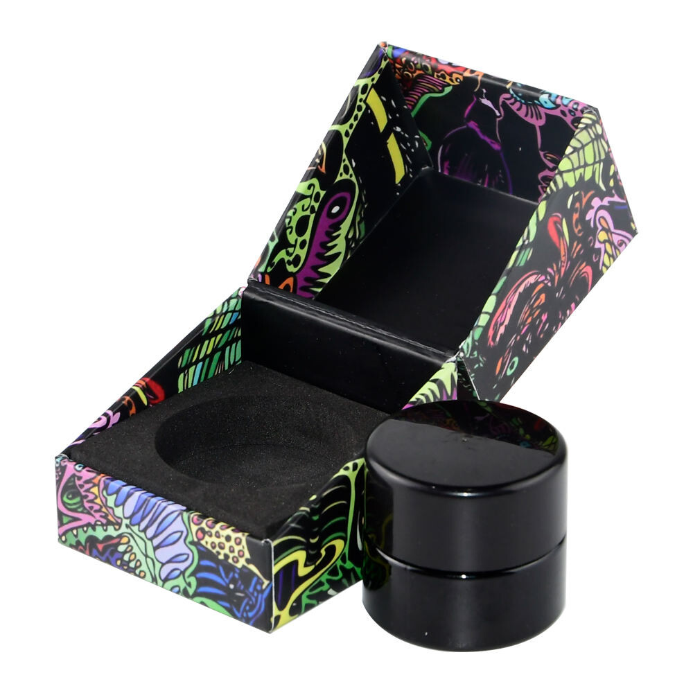  Custom 710Labs Clamshell Glass Jars with Magnetic Flip Ring Packaging Boxes for 1ml & 5ml Concentrates