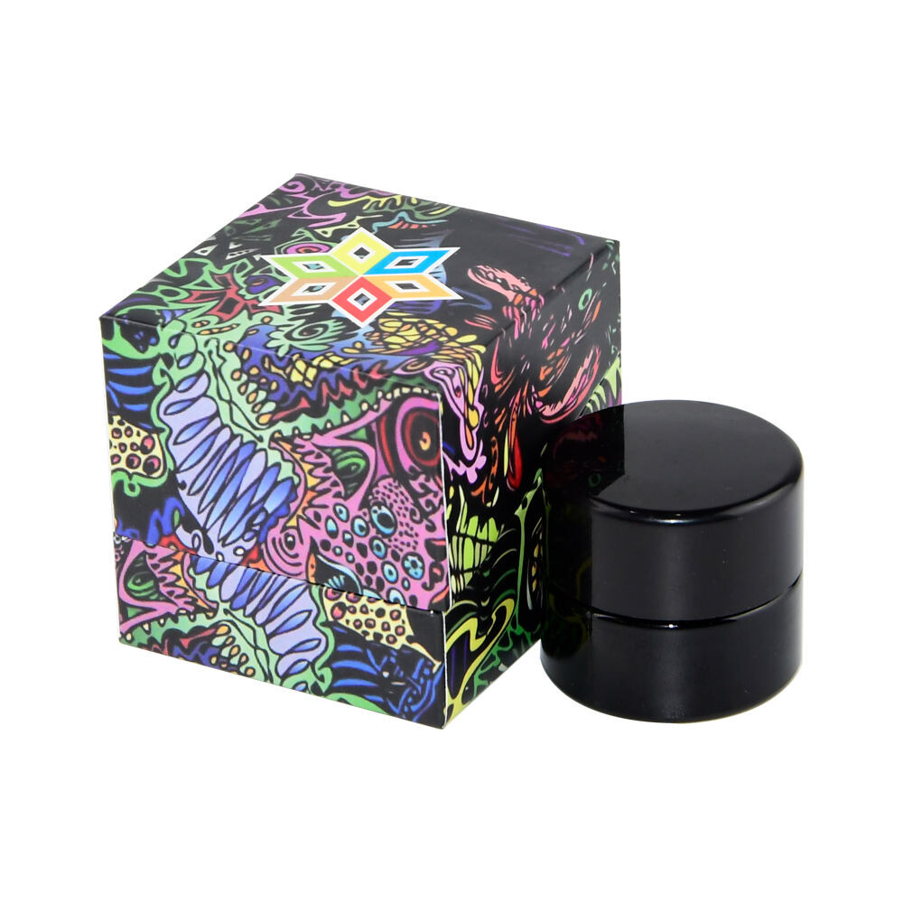  Custom 710Labs Clamshell Glass Jars with Magnetic Flip Ring Packaging Boxes for 1ml & 5ml Concentrates
