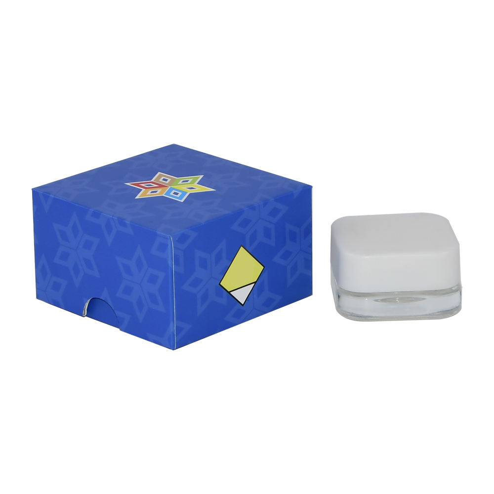  Luxury Matte Blue Cardboard Gift Boxes for 5ml Square Glass Jars with Thumb Holes - Shenzhen Kaijie Packaging