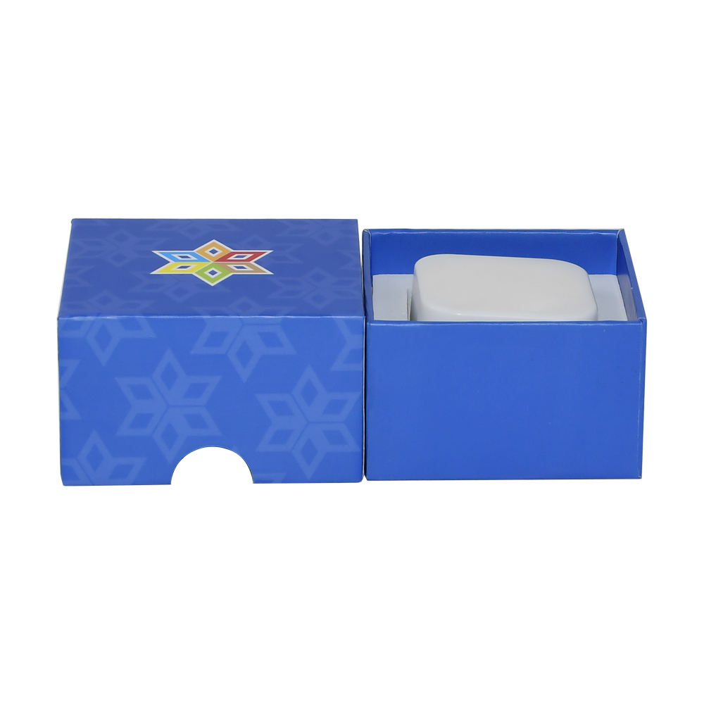  Luxury Matte Blue Cardboard Gift Boxes for 5ml Square Glass Jars with Thumb Holes - Shenzhen Kaijie Packaging