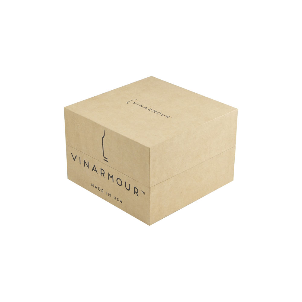  Custom Kraft Paper Wine Gift Box with Black Neck Lid Lift-Off Presentation Packaging