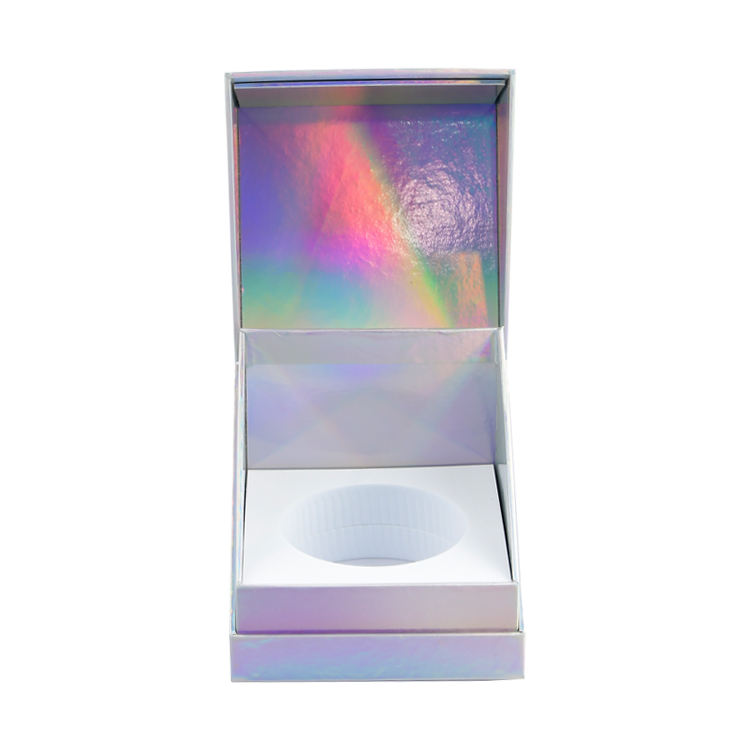  Custom Luxury Cosmetic Jar Gift Box with Holographic Laser Paper and Premium EVA Insert