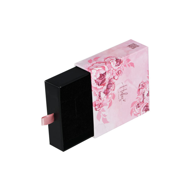  Custom Logo Cardboard Slide Marble Ring Necklace Drawer Box with EVA Foam Insert - Kraft Paper Jewelry Packaging