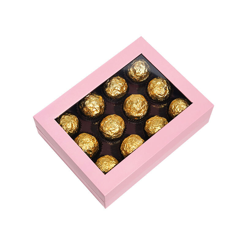  Customized Logo Clear PVC Window Luxury Cardboard Chocolate & Candy Packaging Boxes