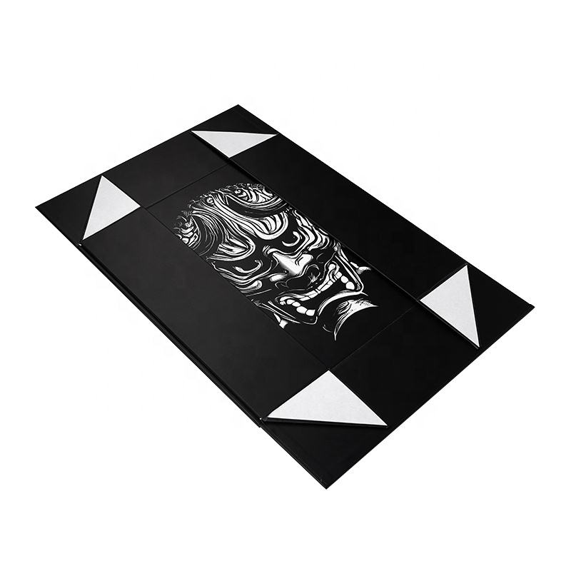  Customizable Large Black Foldable Gift Boxes with UV Logo for Hoodies Apparel Brands
