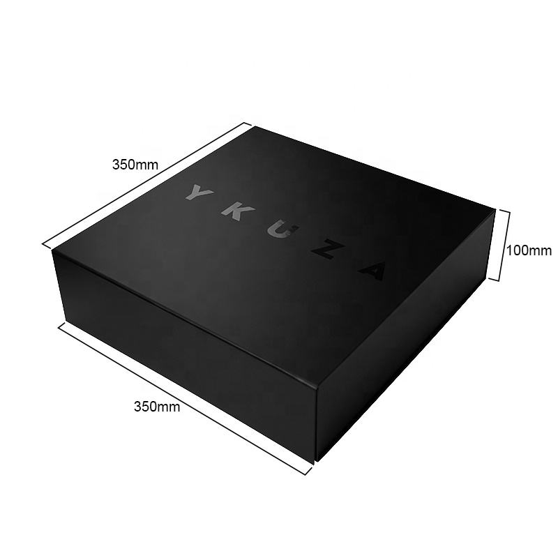  Customizable Large Black Foldable Gift Boxes with UV Logo for Hoodies Apparel Brands