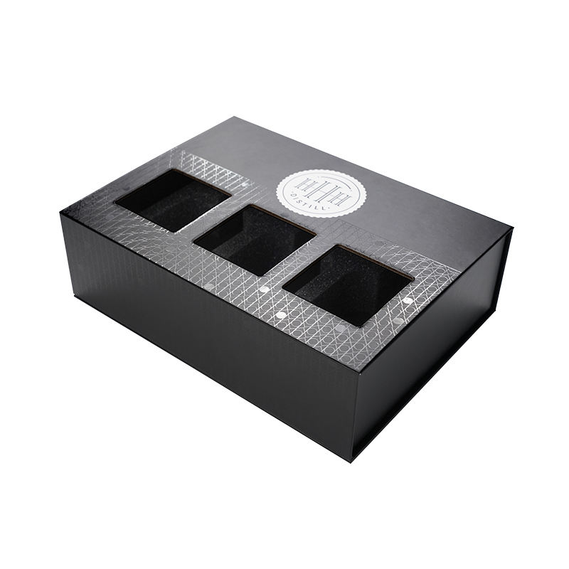  Custom Black Cardboard Gin & Wine Bottles Boxes with Magnetic Closure for Gift Packaging