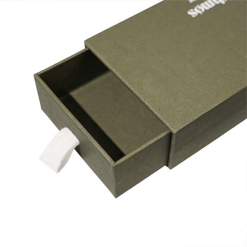  Custom Printed Logo Drawer Box - Luxury Sliding Jewelry Gift Packaging with Ribbon Rope