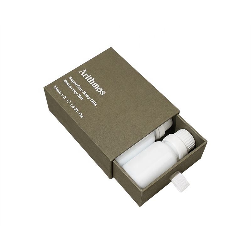  Custom Printed Logo Drawer Box - Luxury Sliding Jewelry Gift Packaging with Ribbon Rope