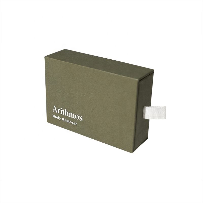  Custom Printed Logo Drawer Box - Luxury Sliding Jewelry Gift Packaging with Ribbon Rope