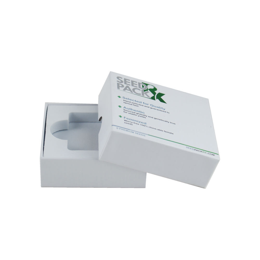  Customized 2-Piece Rigid Cardboard Seed Packing Box with EVA Tray for Printing & Packaging