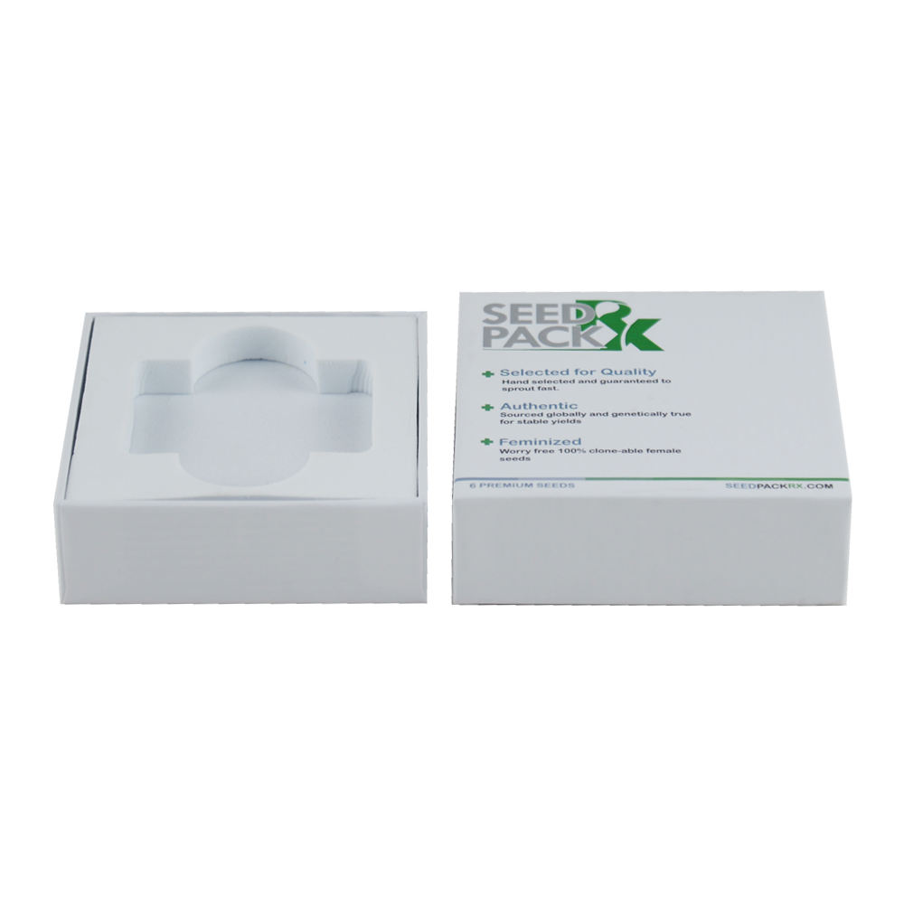  Customized 2-Piece Rigid Cardboard Seed Packing Box with EVA Tray for Printing & Packaging