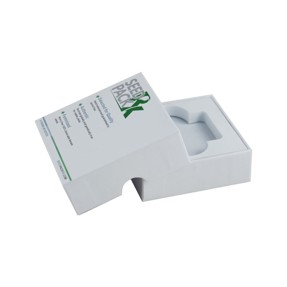  Customized 2-Piece Rigid Cardboard Seed Packing Box with EVA Tray for Printing & Packaging