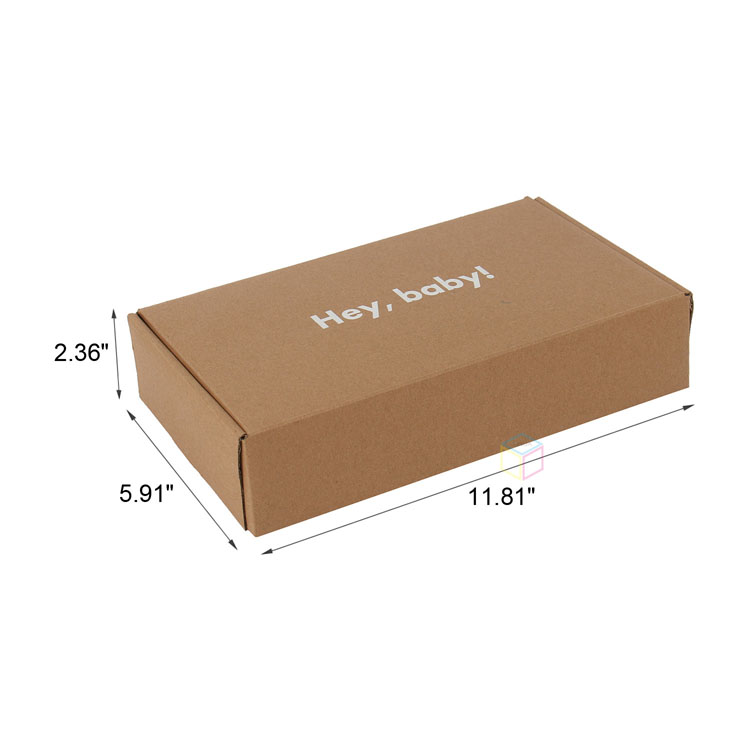  Customized Beige Baby Clothes Corrugated Shipping Packaging Box with Logo