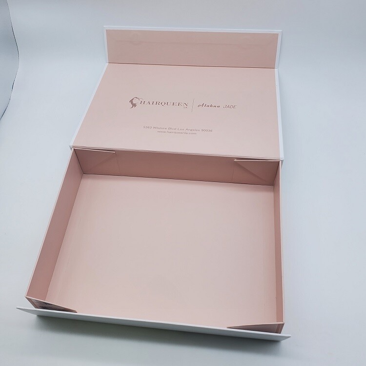  Custom Luxury Black Clothing Magnetic Folding Paper Packaging Box with Ribbon