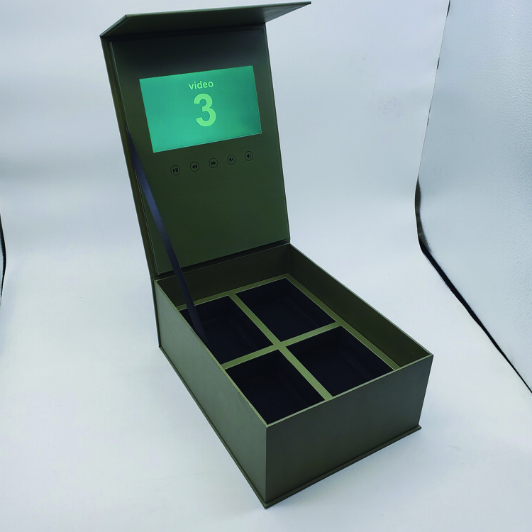  Custom Black Luxury Caviar Gift Display Video Box with LCD Screen - Shenzhen Kaijie Packaging