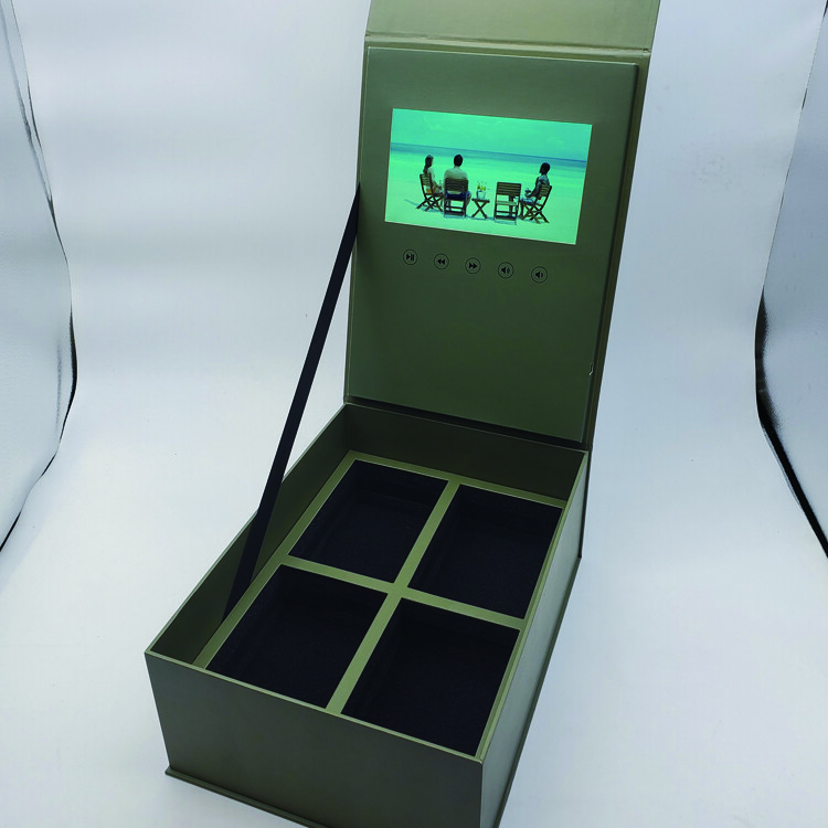  Custom Black Luxury Caviar Gift Display Video Box with LCD Screen - Shenzhen Kaijie Packaging