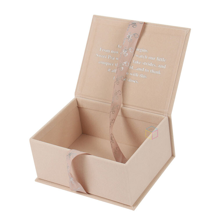  Custom Blue Velvet Packaging for Newborn Gift Set - Baby Keepsake Box with High-Quality Printing