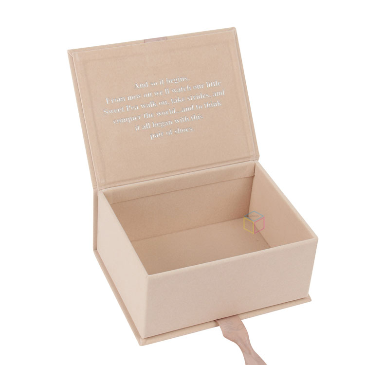  Custom Blue Velvet Packaging for Newborn Gift Set - Baby Keepsake Box with High-Quality Printing