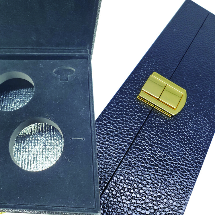  Custom Black Magnetic Lid Gift Box for Luxury Caviar 50gr/125gr Packaging