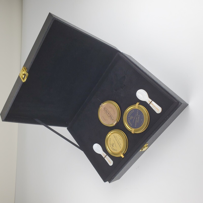  Custom Luxury Black Caviar Gift Packaging Box with Ice Pack Option