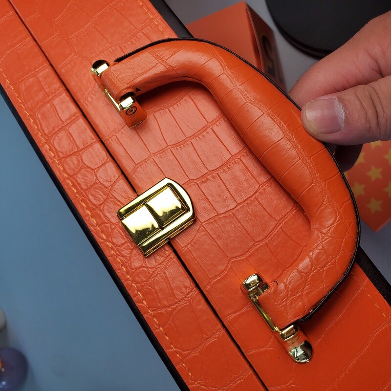  Vintage MDF Wooden Keychain Perfume Suitcase Gift Box with PU Leather Lock - Customized Packaging Solutions