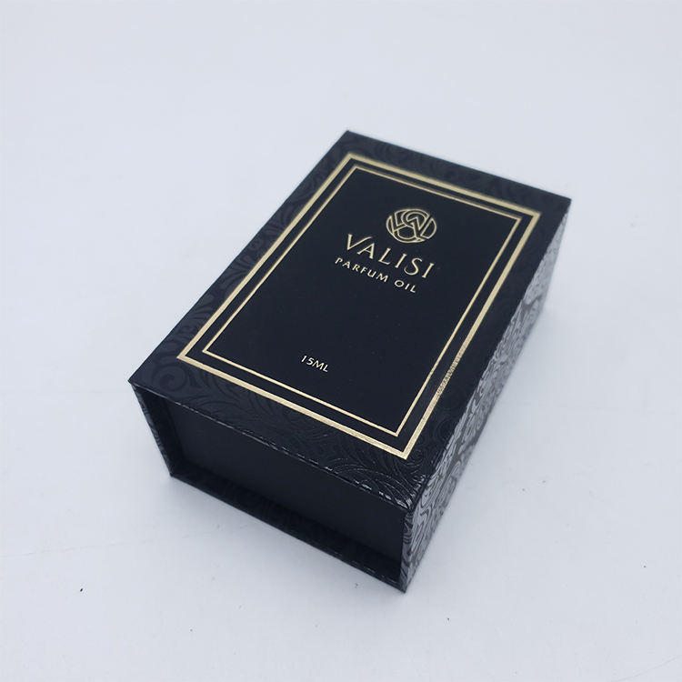  Custom Black Magnetic Paper Boxes for 15ml Perfume Packaging - Gift Box Solutions