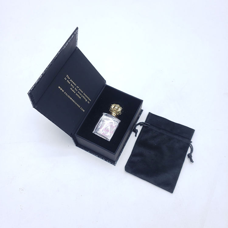  Custom Black Magnetic Paper Boxes for 15ml Perfume Packaging - Gift Box Solutions