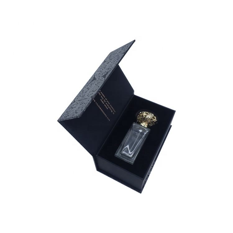  Custom Black Magnetic Paper Boxes for 15ml Perfume Packaging - Gift Box Solutions