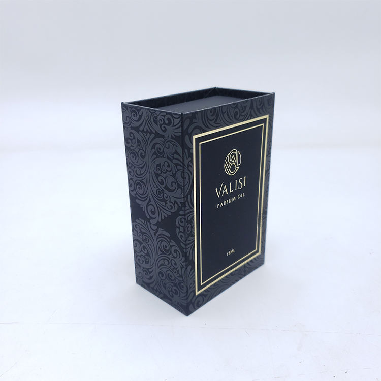  Custom Black Magnetic Paper Boxes for 15ml Perfume Packaging - Gift Box Solutions